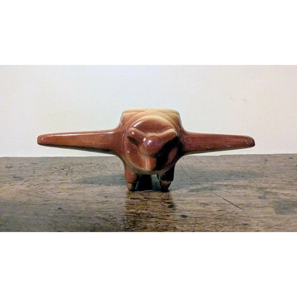 Vintage FAPCO Ceramic Fighter Plane Planter 1940s WWII Military Star Pottery